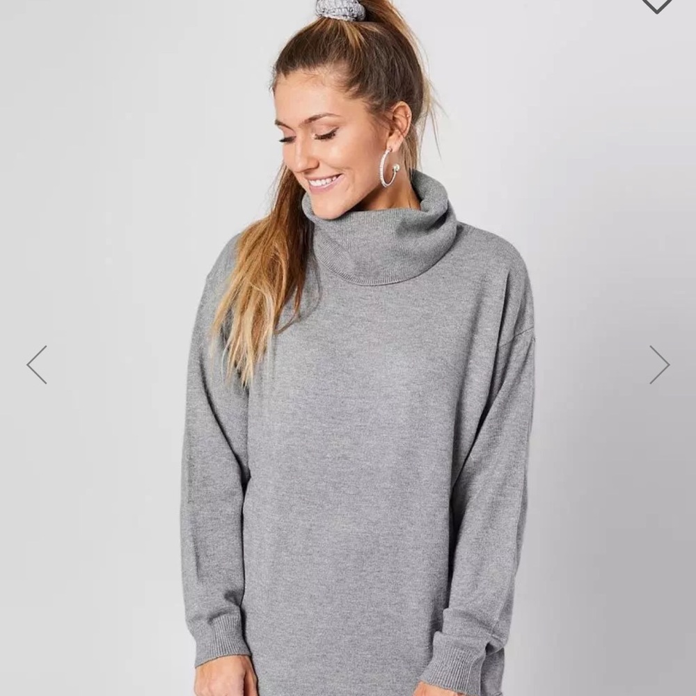 RAG POETS Grey Turtle Neck Grey Sweater Size XS